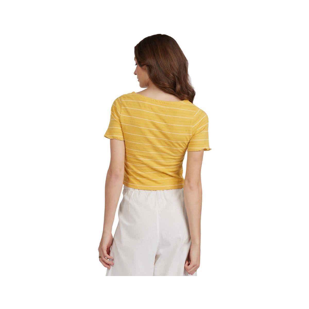 Polera Roxy Uncomplicated Mind Mujer Ochre Beachy Yarn-2