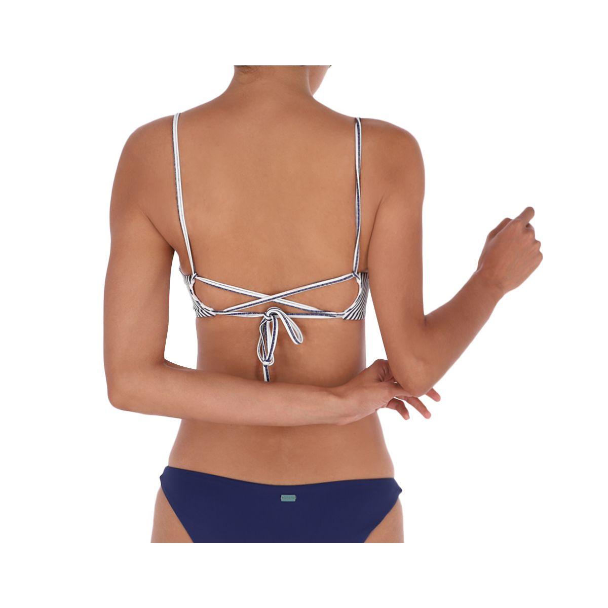 Top Bikini Roxy Athletic Softly Love Mujer Med Blue Stripes-2