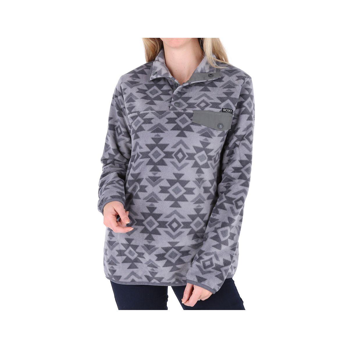 Polerón Roxy High Neck Mujer Charcoal Heather-0