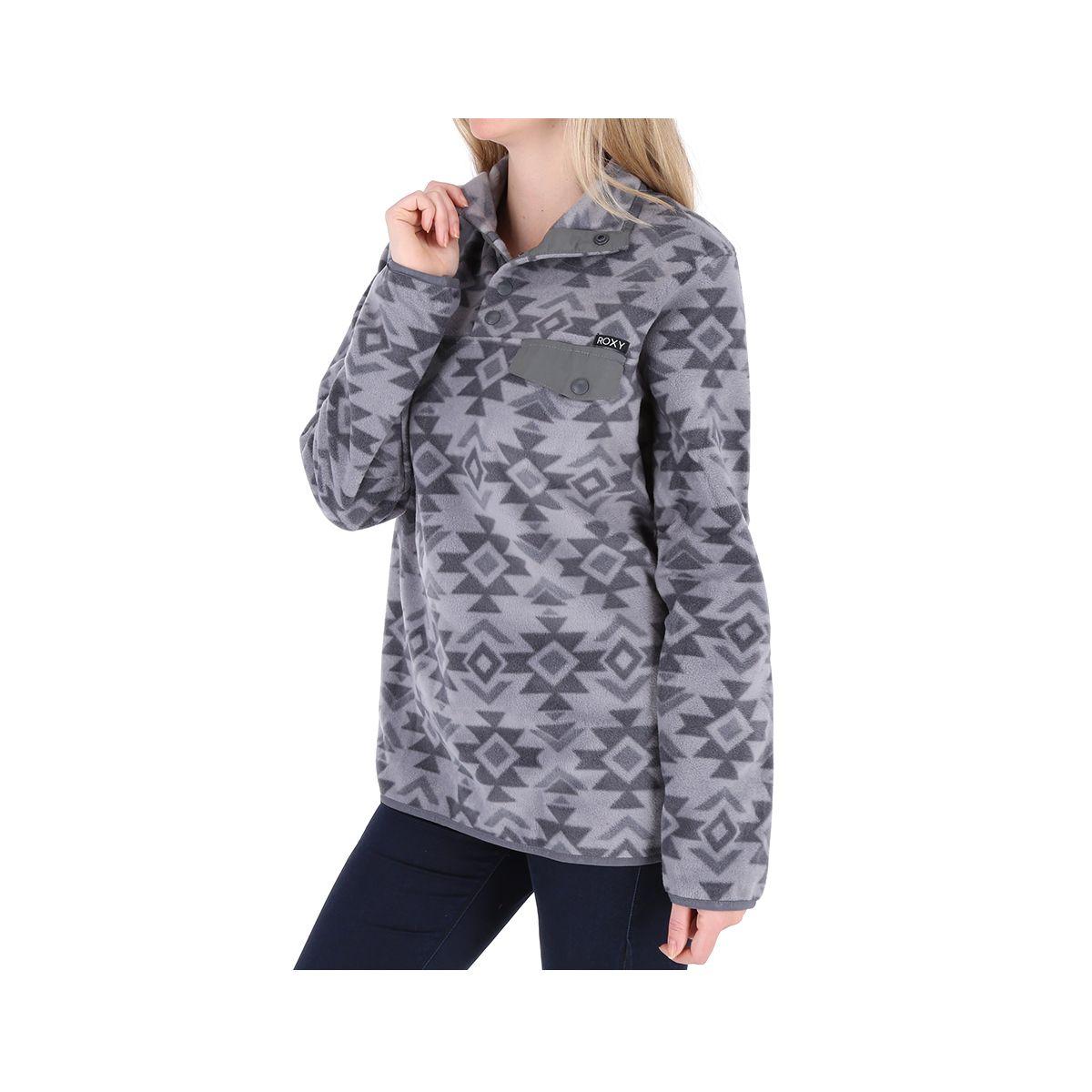 Polerón Roxy High Neck Mujer Charcoal Heather-1