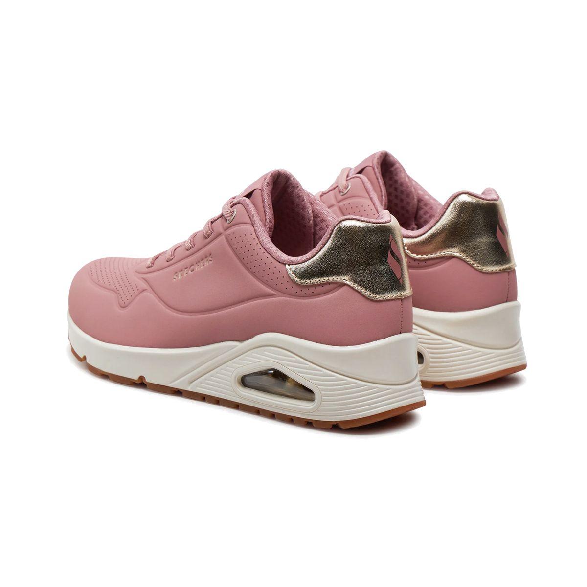 Zapatillas Mujer Uno-Shimmer Away Skechers  Rosadas/Blancas-3