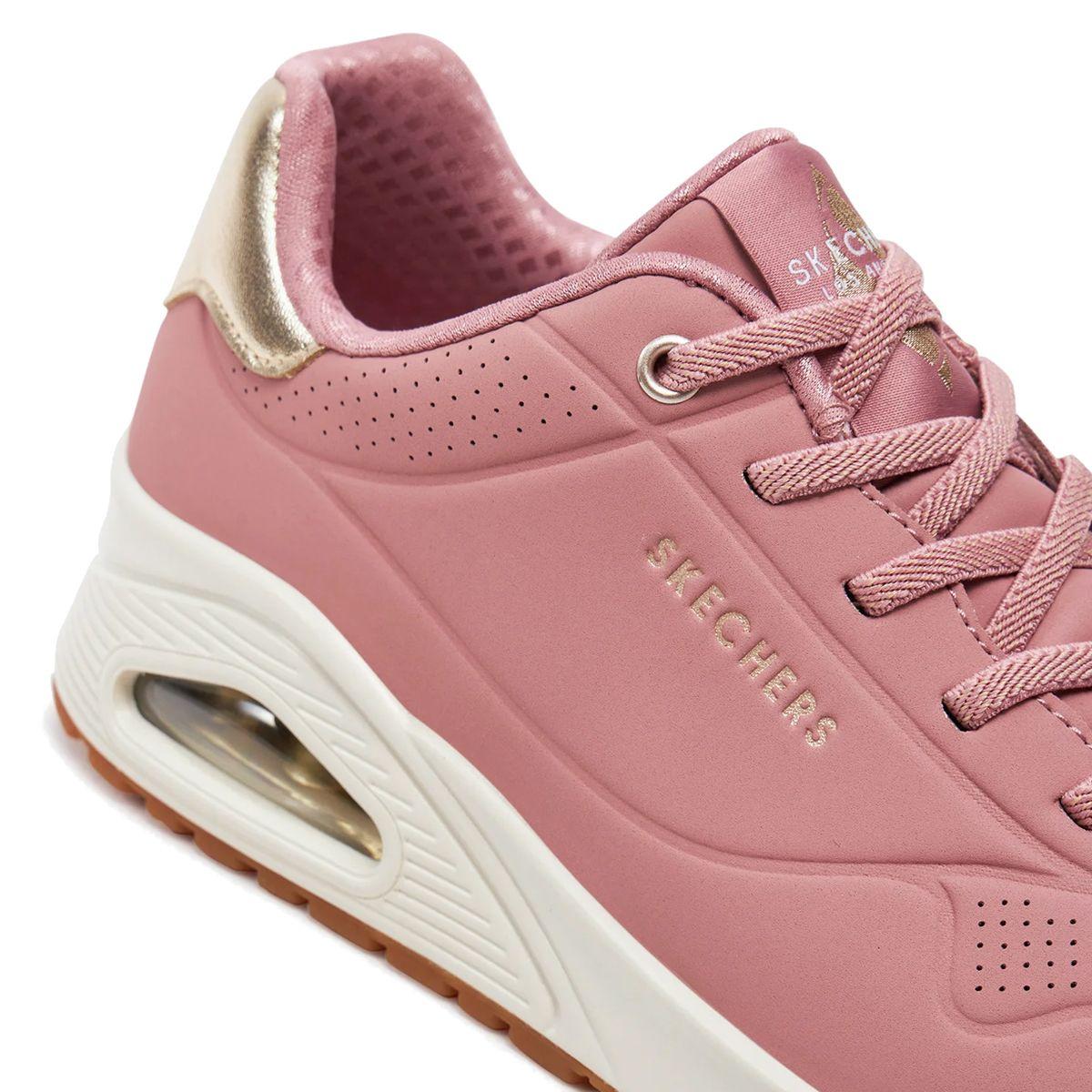 Zapatillas Mujer Uno-Shimmer Away Skechers  Rosadas/Blancas-5