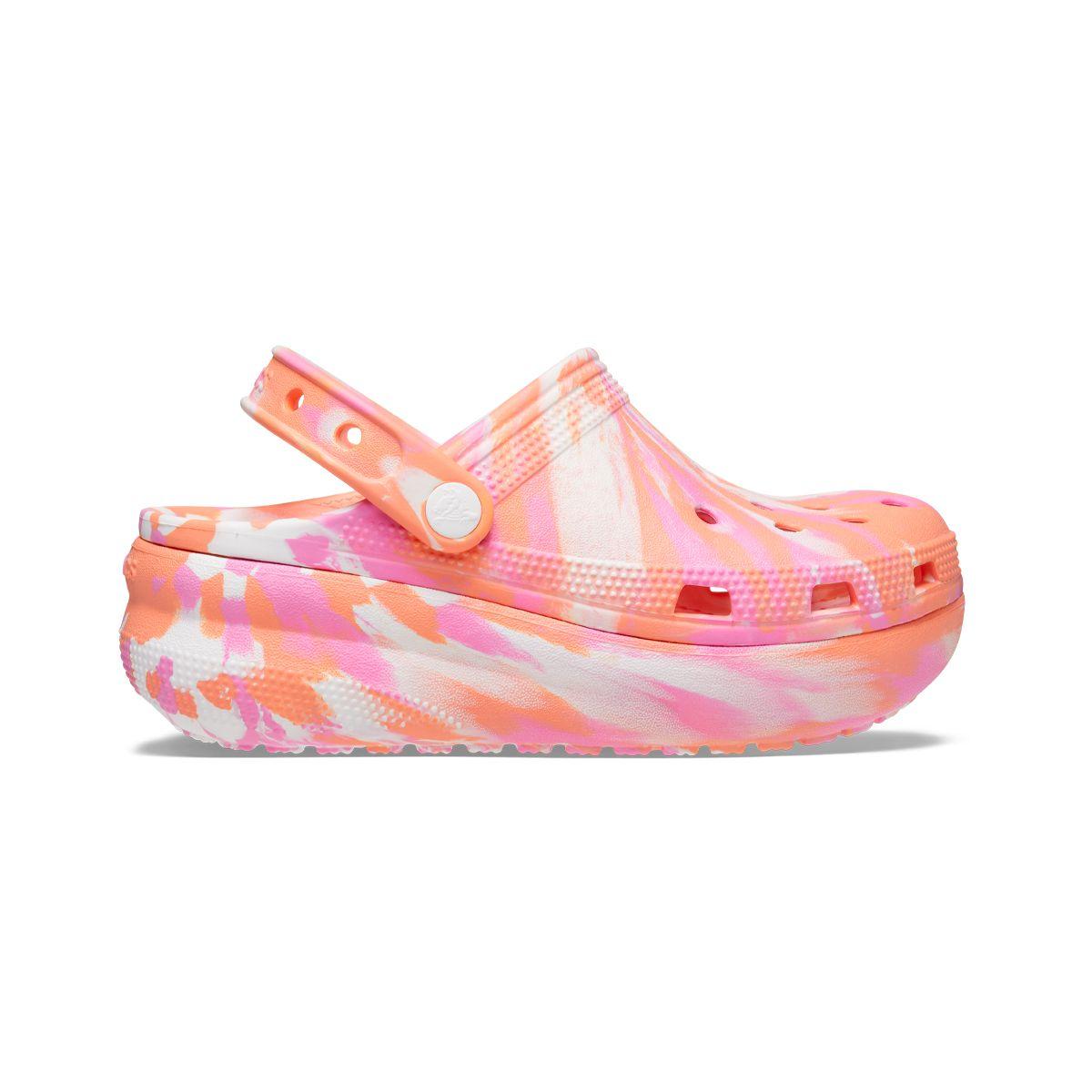 Zueco Crocs Classic Marbled Cutie Crush Niña Papaya/Multi-1