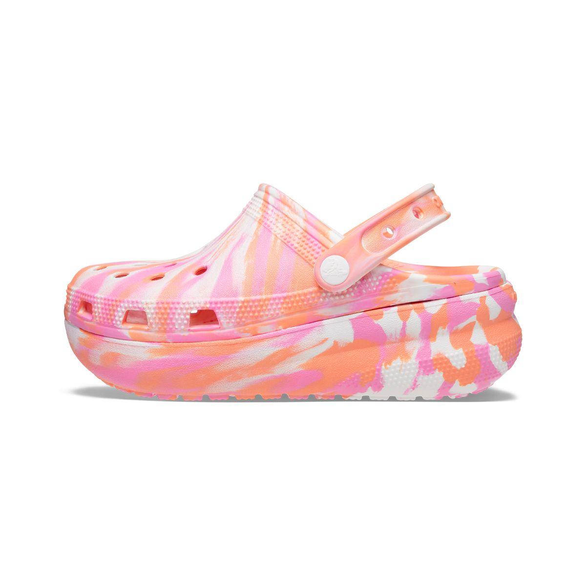 Zueco Crocs Classic Marbled Cutie Crush Niña Papaya/Multi-2