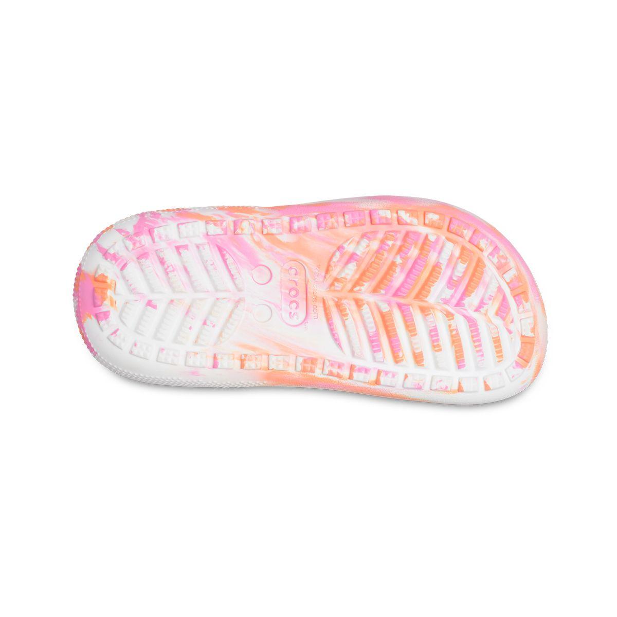 Zueco Crocs Classic Marbled Cutie Crush Niña Papaya/Multi-3