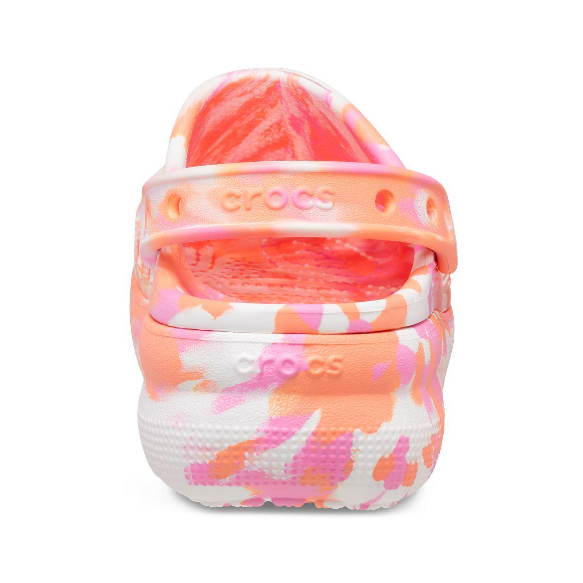 Zueco Crocs Classic Marbled Cutie Crush Niña Papaya/Multi-4