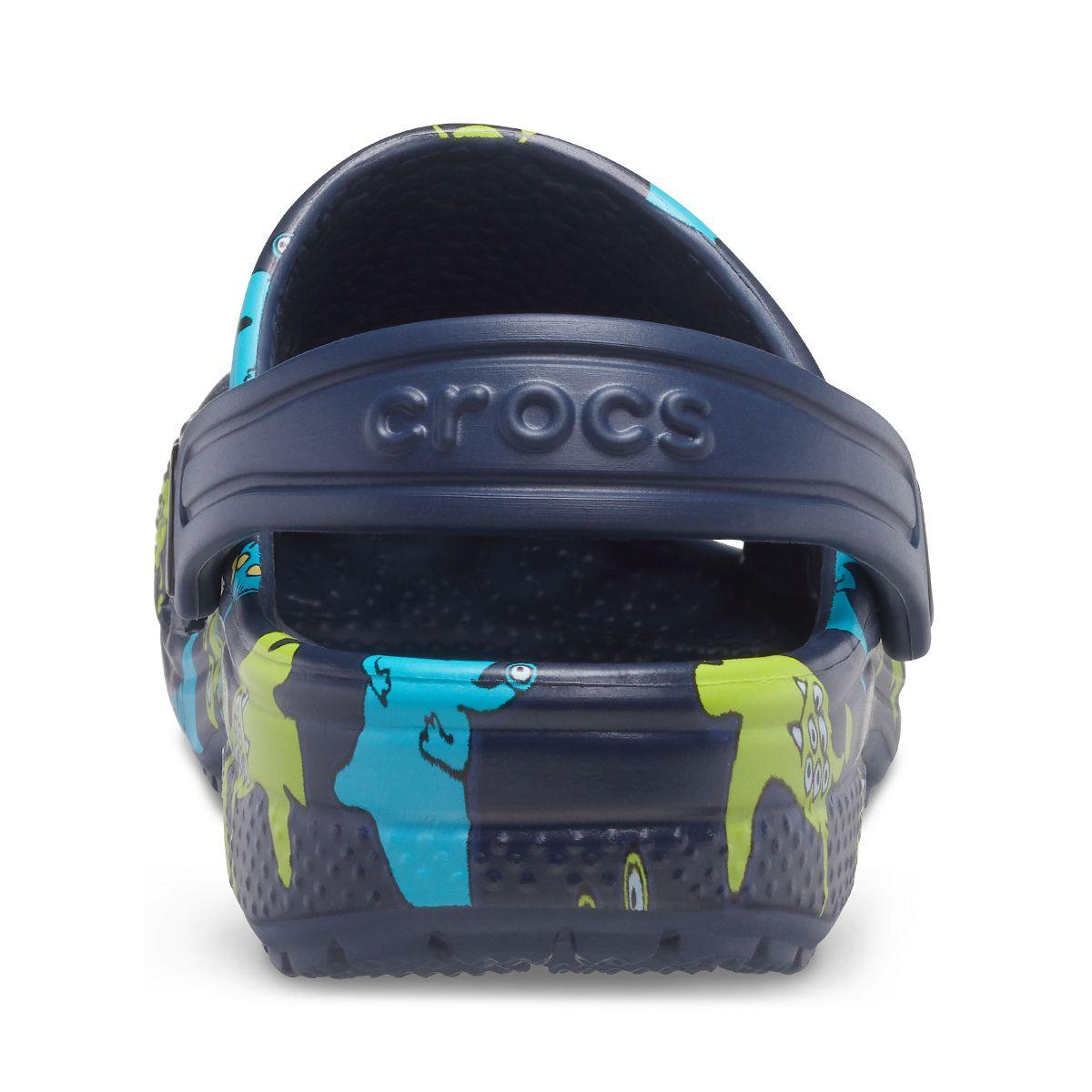 Zueco Crocs Classic Monster Print Niños TD Navy-4
