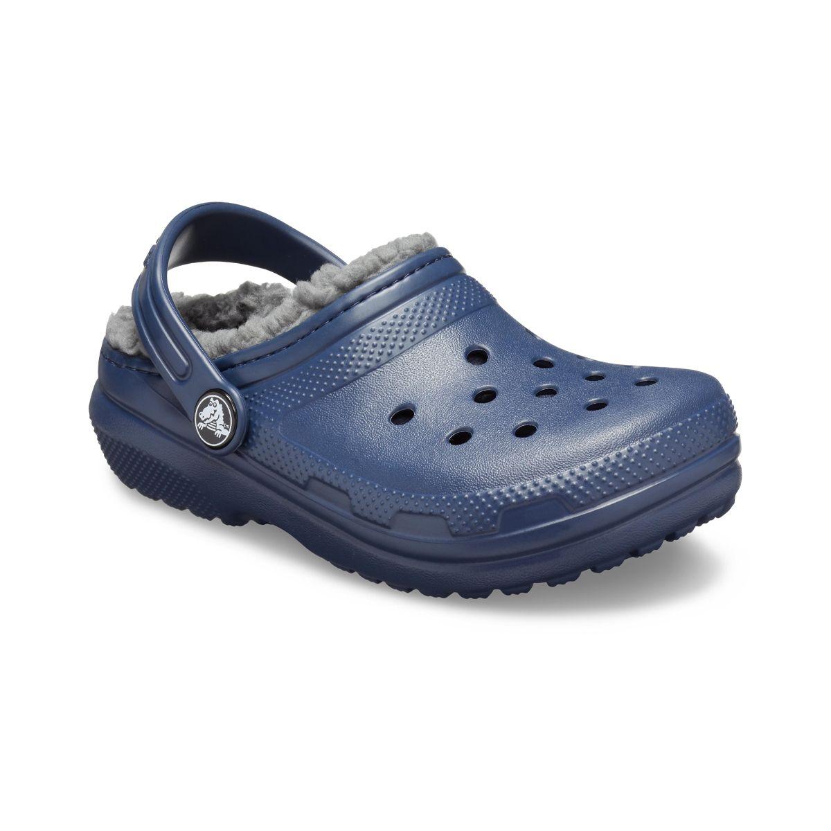 Zueco Crocs Classic Lined Niño Navy/Charcoal-0