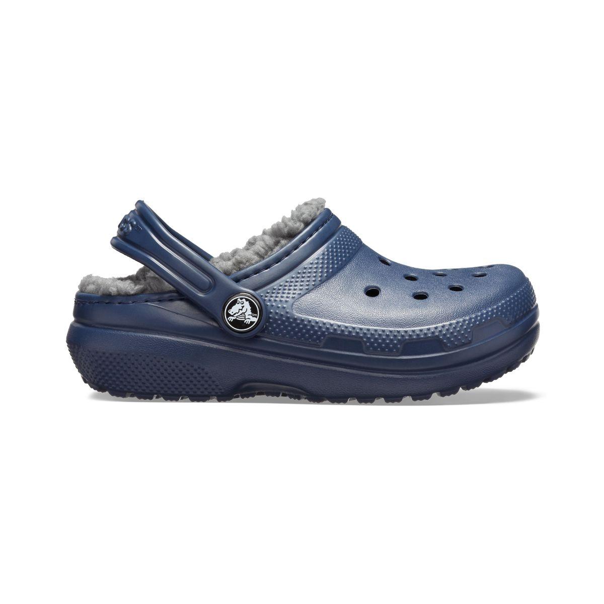 Zueco Crocs Classic Lined Niño Navy/Charcoal-1
