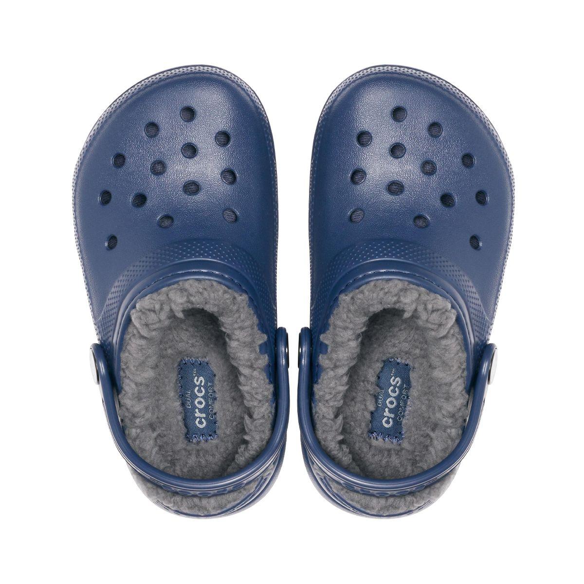 Zueco Crocs Classic Lined Niño Navy/Charcoal-5