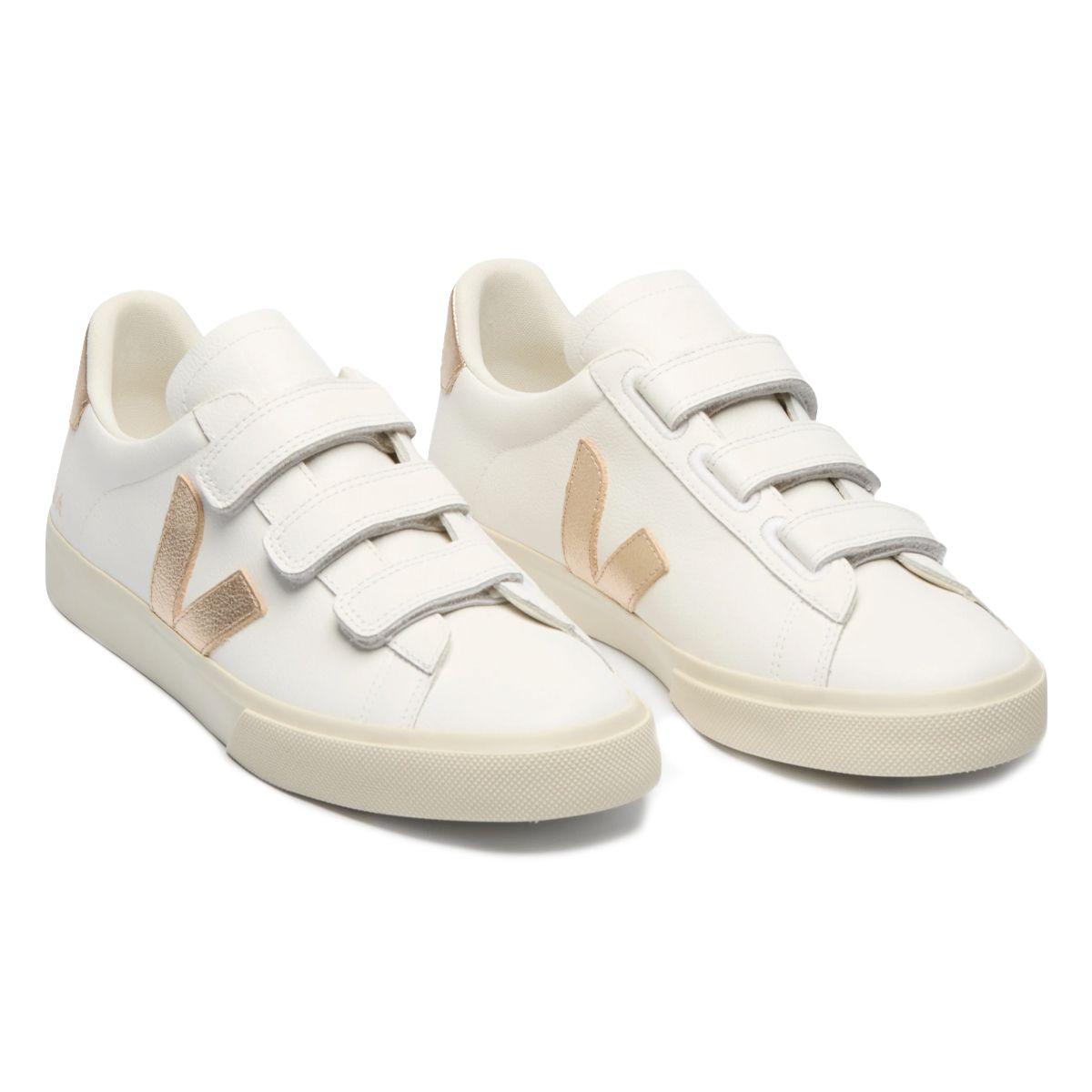 Zapatillas Mujer Veja Recife Leather Blanco/Dorado-2