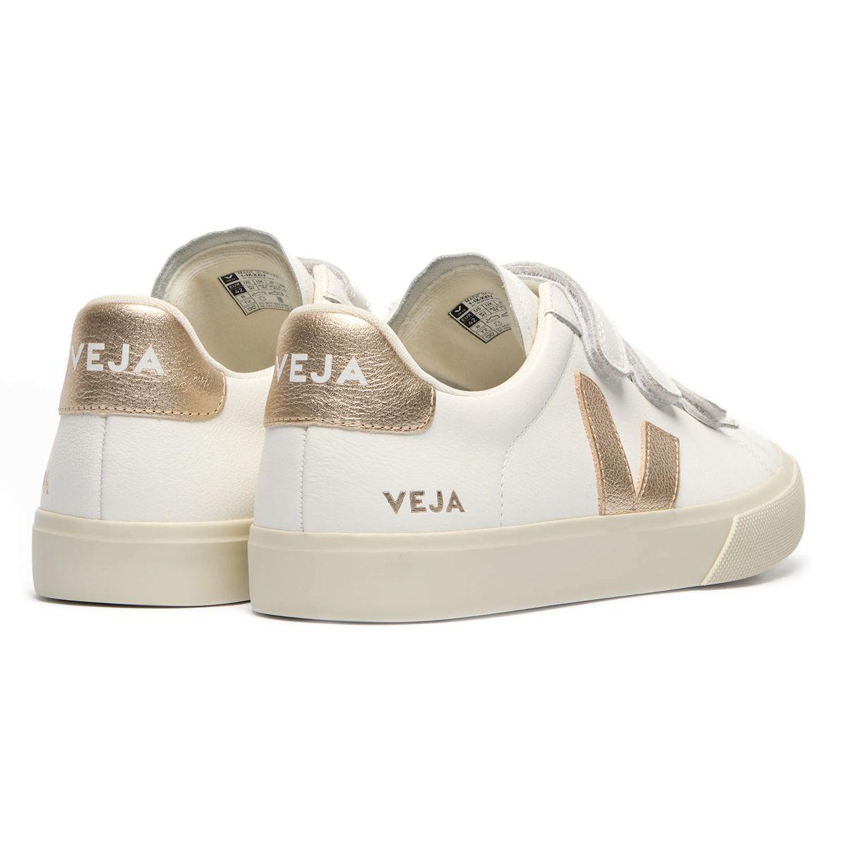 Zapatillas Mujer Veja Recife Leather Blanco/Dorado-3