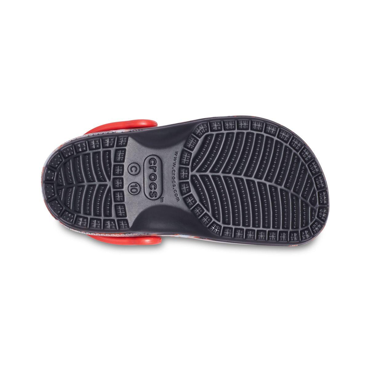 Zueco Crocs Classic Bleach Dye Niño Black/Red-3