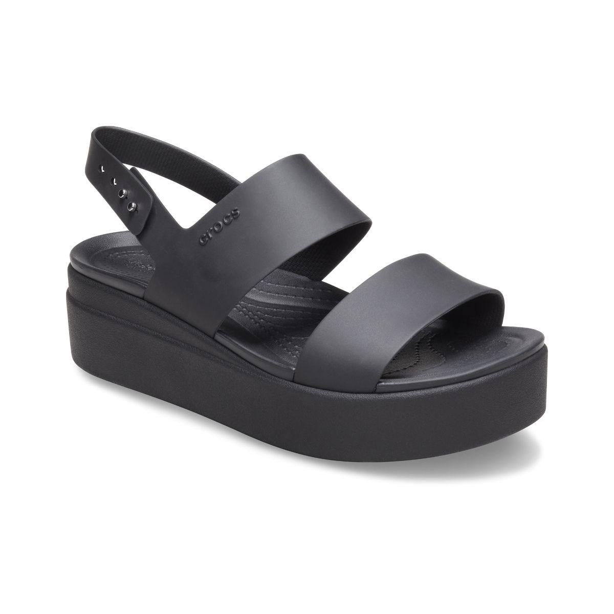 Sandalia Crocs Brooklyn Low Wedge W Mujer Black/Black-0
