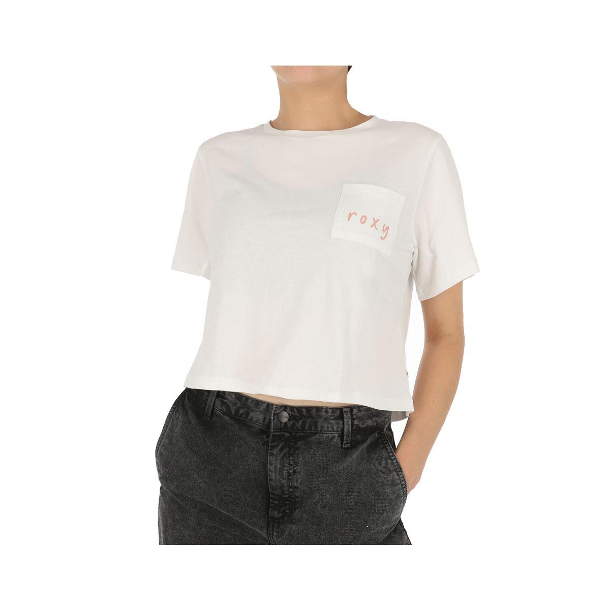 Polera Roxy Crop Basic Mujer White-0