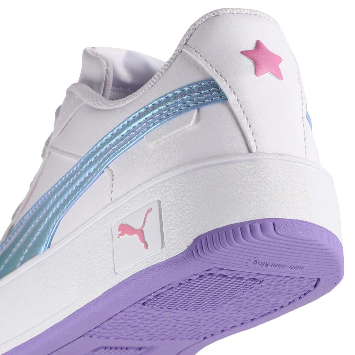Zapatilla Puma Carina Street Bouncy Sky Niña Blanca/Celeste-5