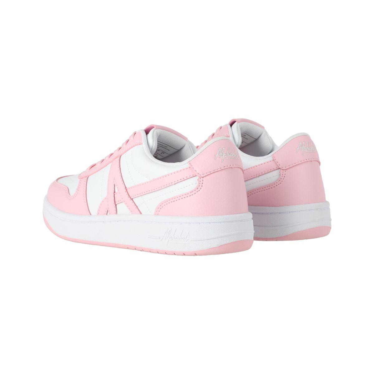 Zapatillas Niños Joven Cross Low Alphabet Blancas/Rosada-3
