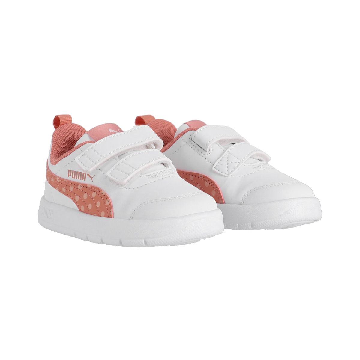 Zapatillas Urbanas Puma Courtflex V3 Dotty Baby Blanca/Rosa-2