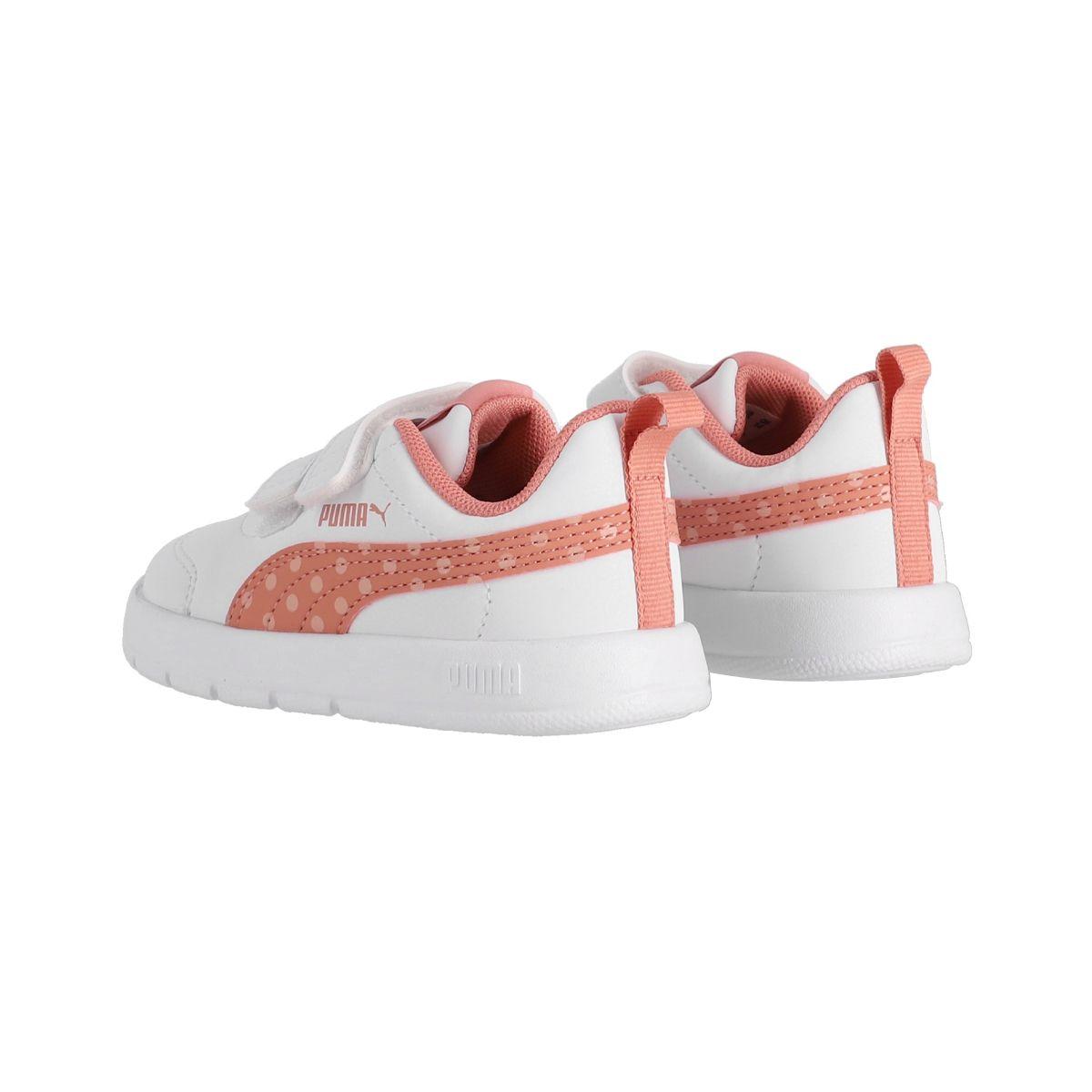 Zapatillas Urbanas Puma Courtflex V3 Dotty Baby Blanca/Rosa-3