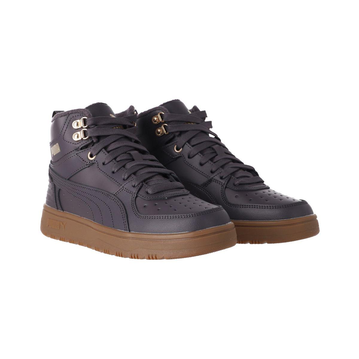 Zapatilla Puma Básquetbol Rebound Rugged Hombre Grises/Cafés-2