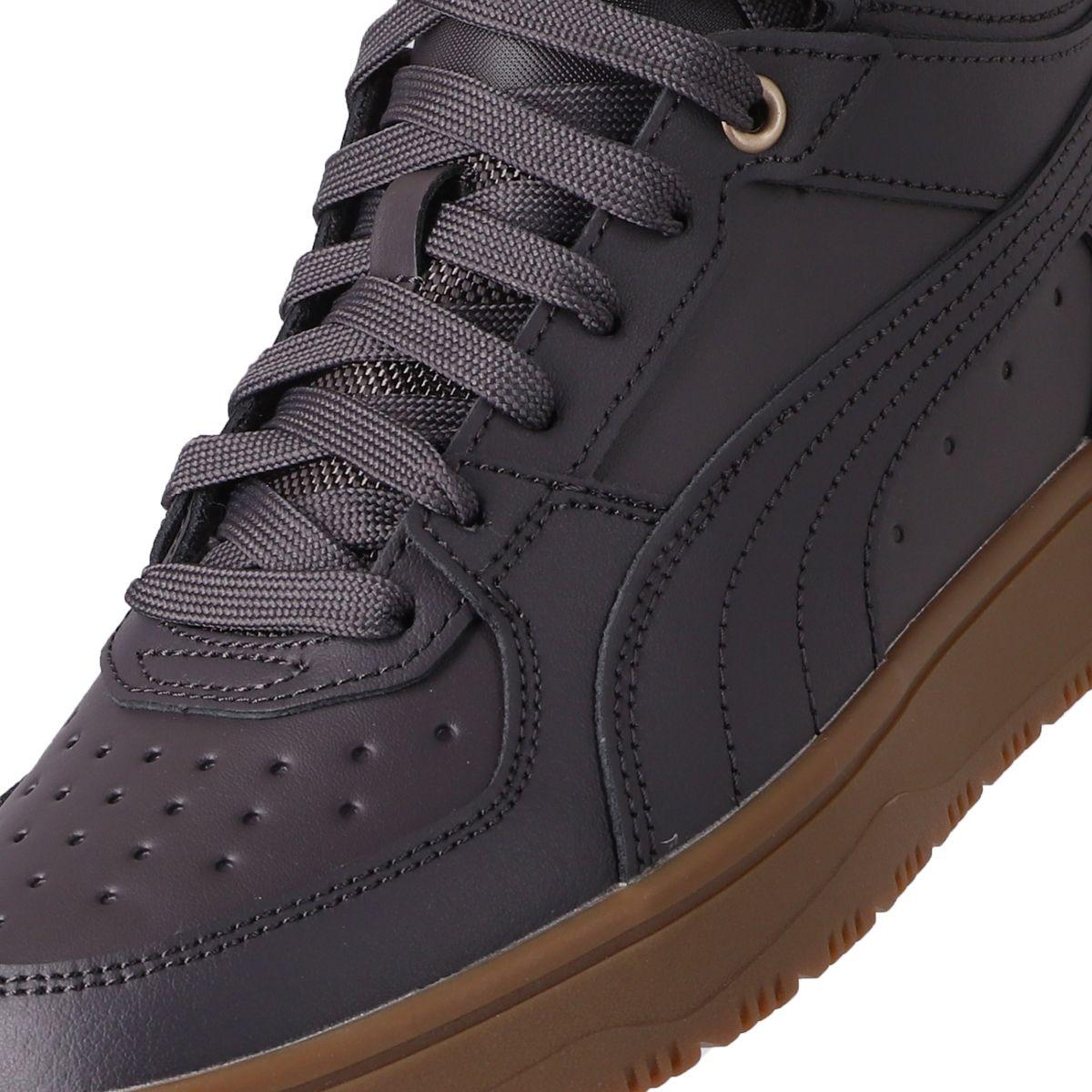 Zapatilla Puma Básquetbol Rebound Rugged Hombre Grises/Cafés-5