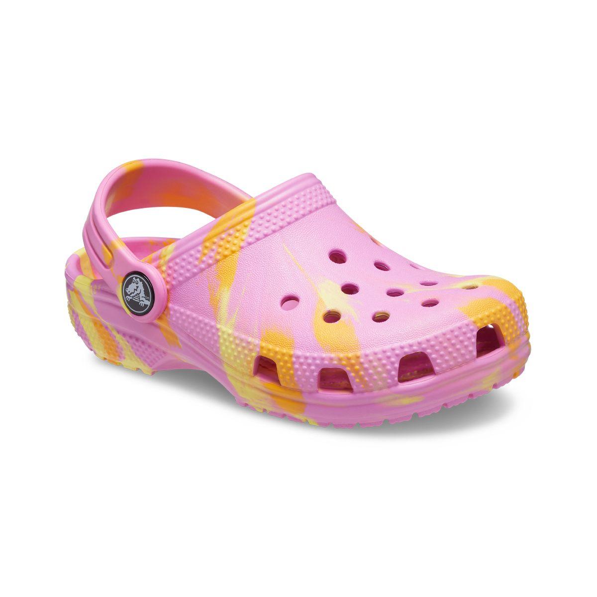Zueco Crocs Classic Marbled Niños TD Taffy Pink/Multi-0