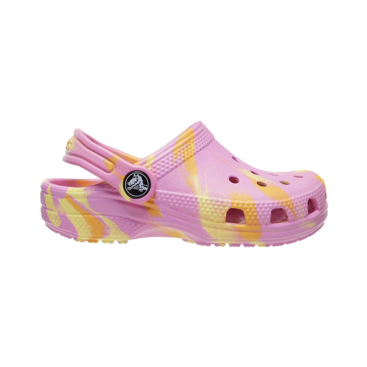 Zueco Crocs Classic Marbled Niños TD Taffy Pink/Multi-1