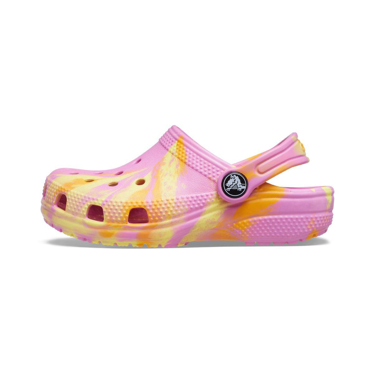 Zueco Crocs Classic Marbled Niños TD Taffy Pink/Multi-2