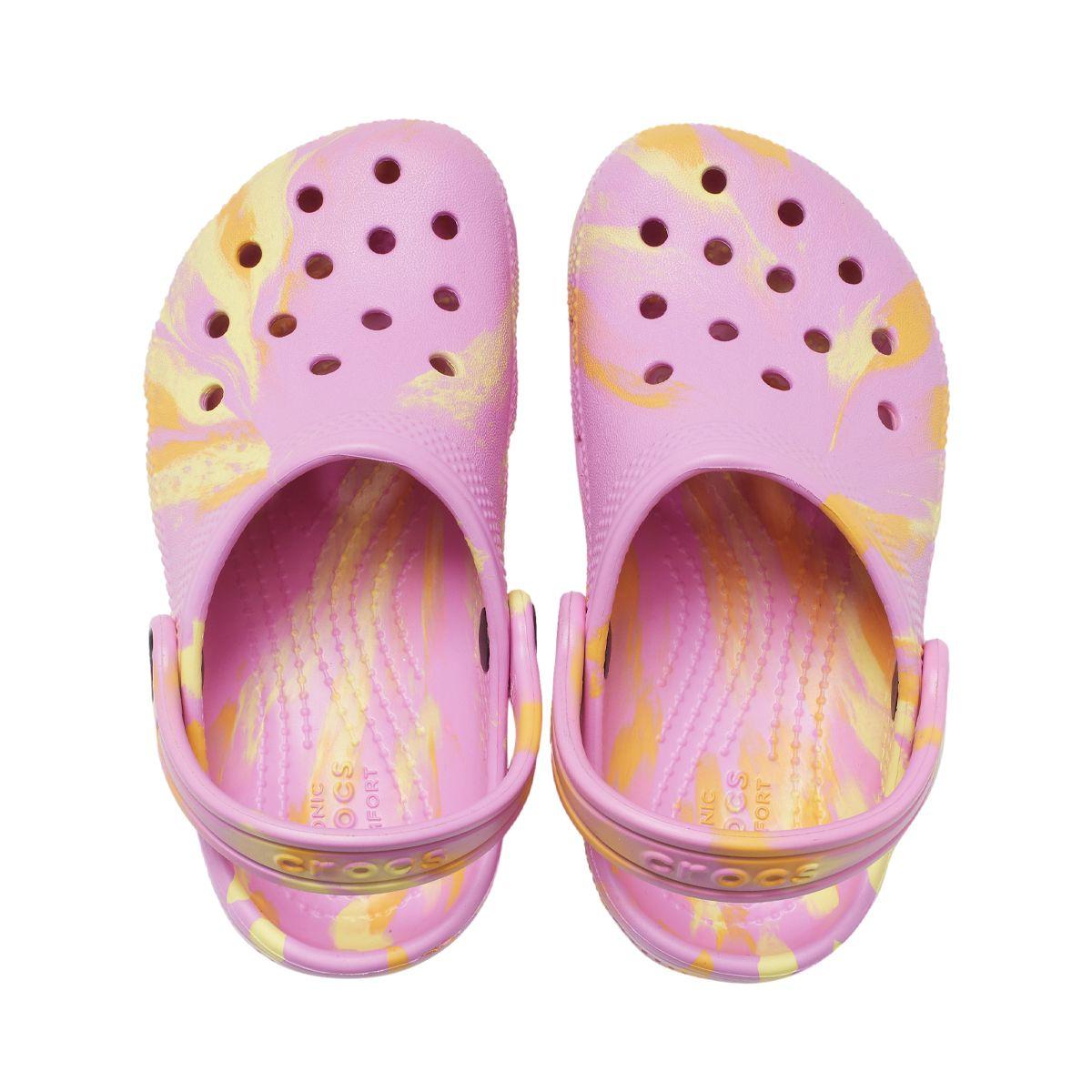 Zueco Crocs Classic Marbled Niños TD Taffy Pink/Multi-5