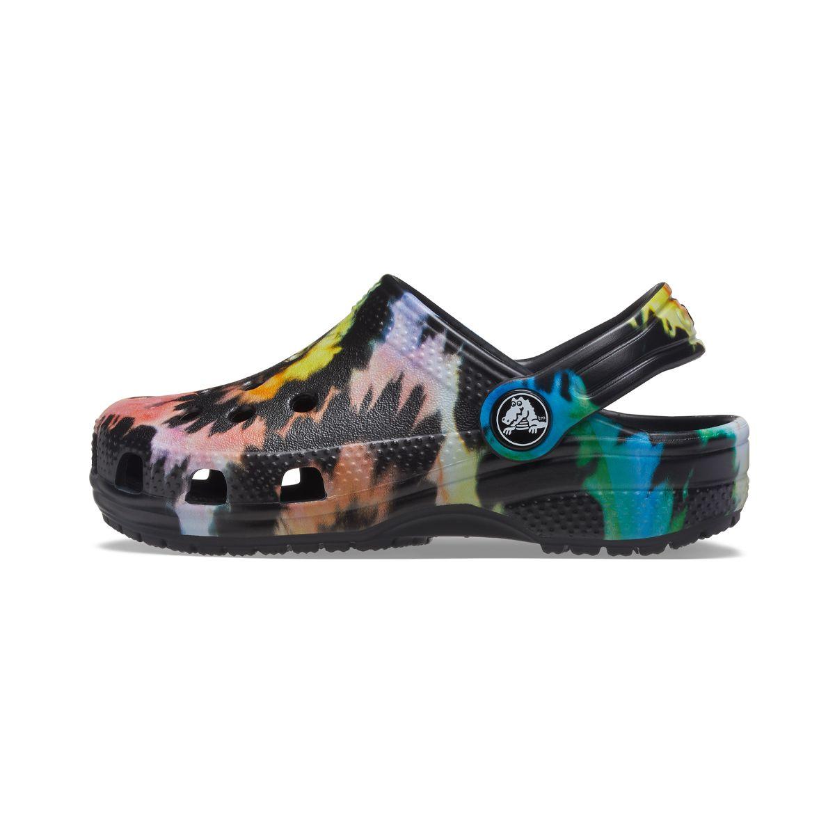 Zueco Crocs Classic Tie Dye Graphic Niño Black/Black-2
