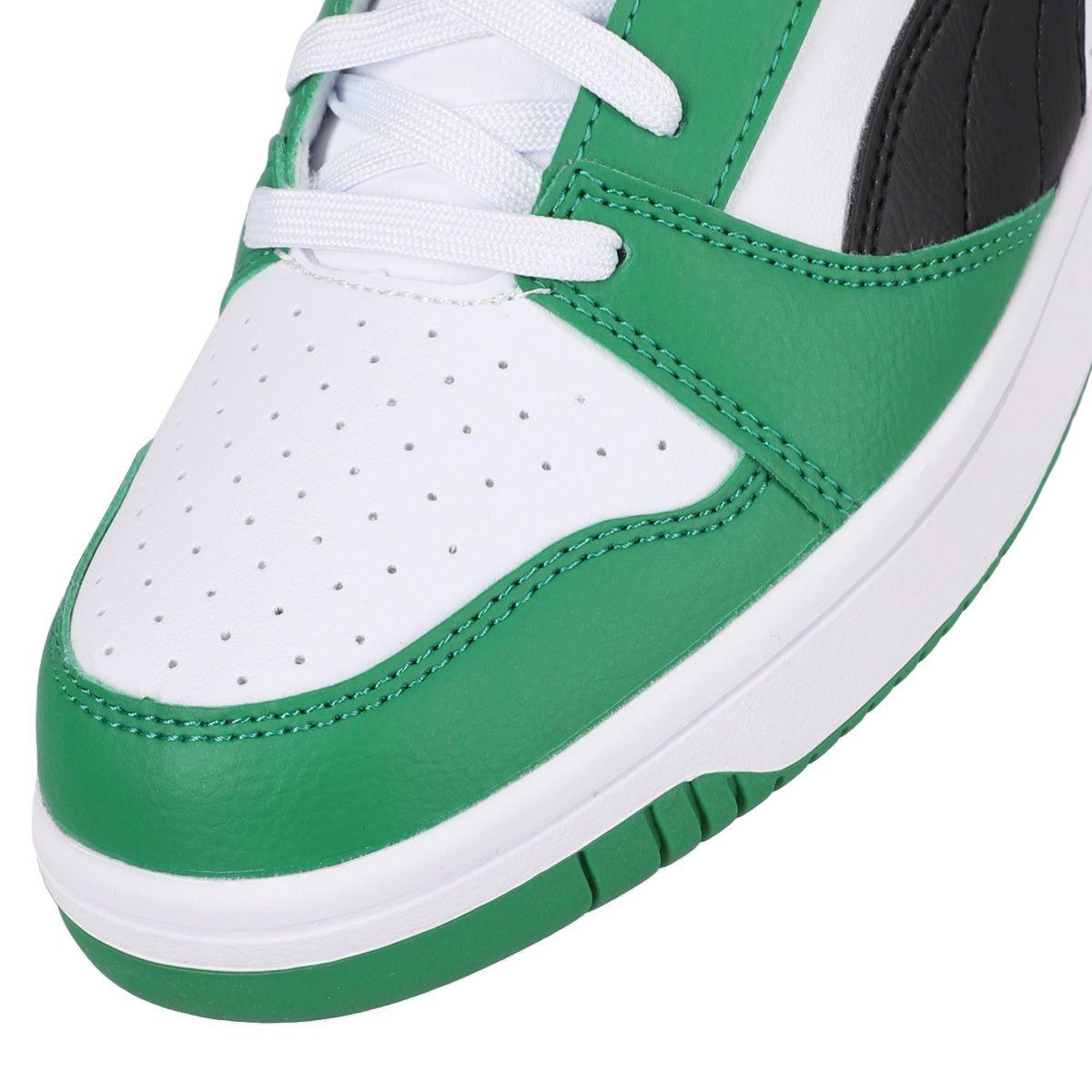 Zapatilla Puma Rebound v6 Low Hombre White/Black/Green-5