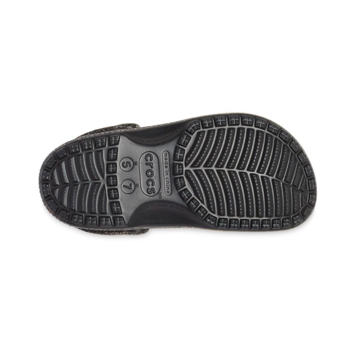 Zueco Crocs Classic Glitter Unisex Black/Gold-3