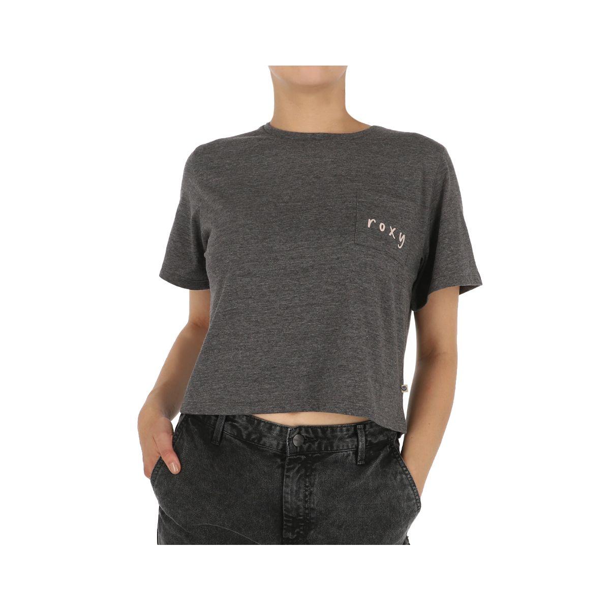 Polera Roxy Crop Basic Mujer Marengo Melange-0