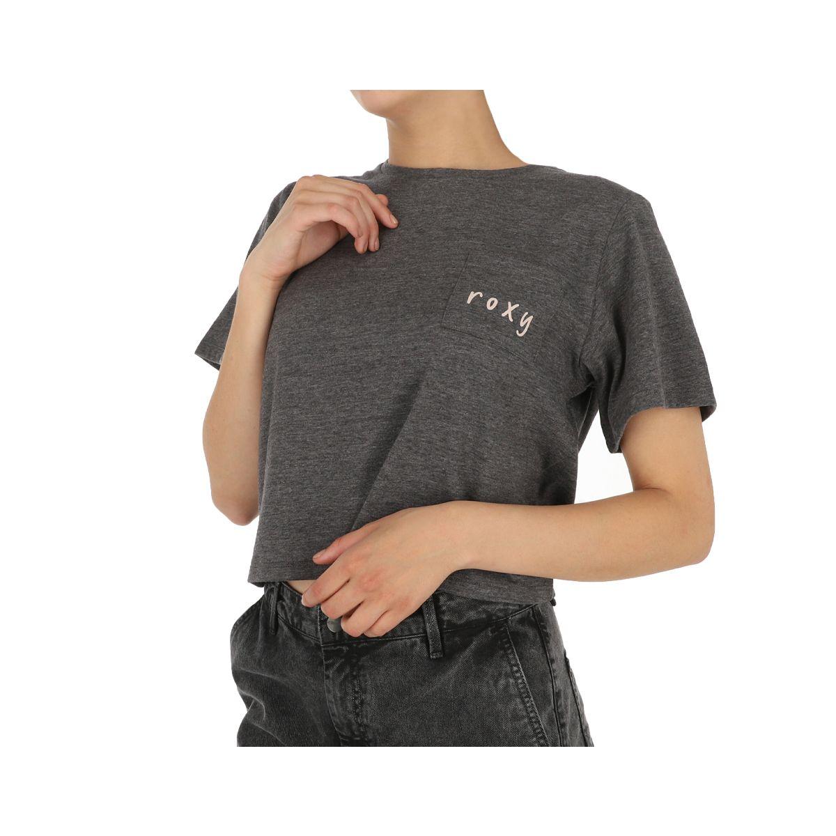 Polera Roxy Crop Basic Mujer Marengo Melange-1