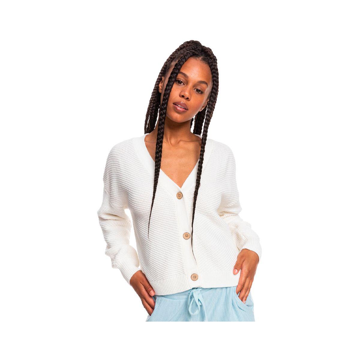 Cardigan Roxy Wonder Time Mujer Snow White-0