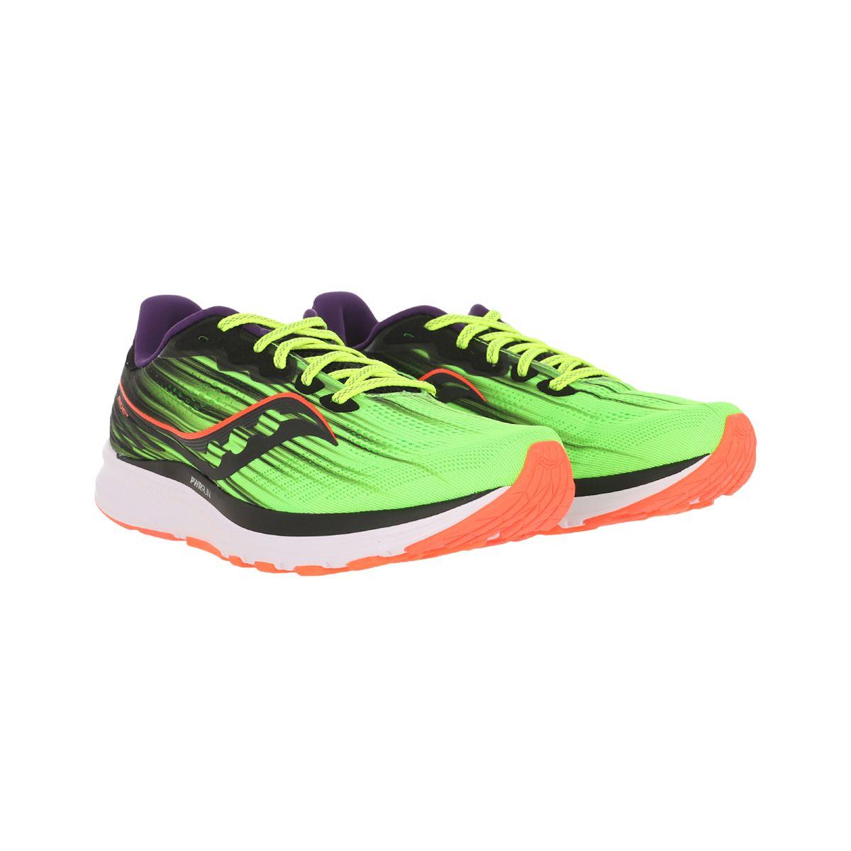 Zapatilla Saucony Ride 14 ViziPro Hombre Green/Neon Red-2