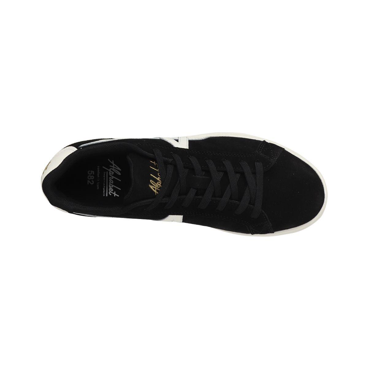 Zapatillas Hombre Round Low Alphabet Negras/Blancas-4