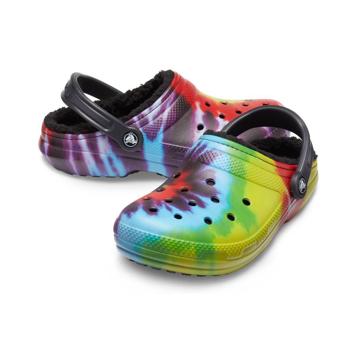 Zueco Crocs Classic Lined Tie Dye Unisex Multi/Black-5