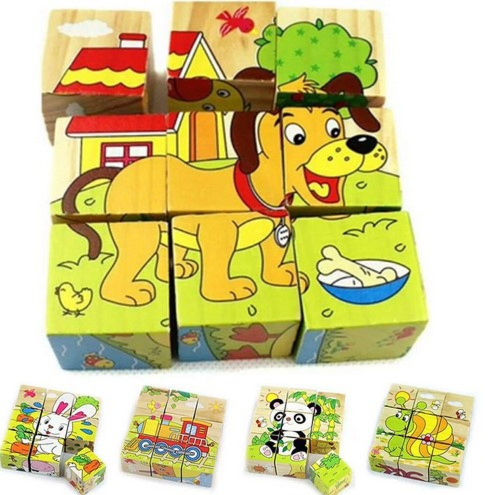 Cubos Didacticos Rompecabezas Puzzles De Madera 6 En 1-3