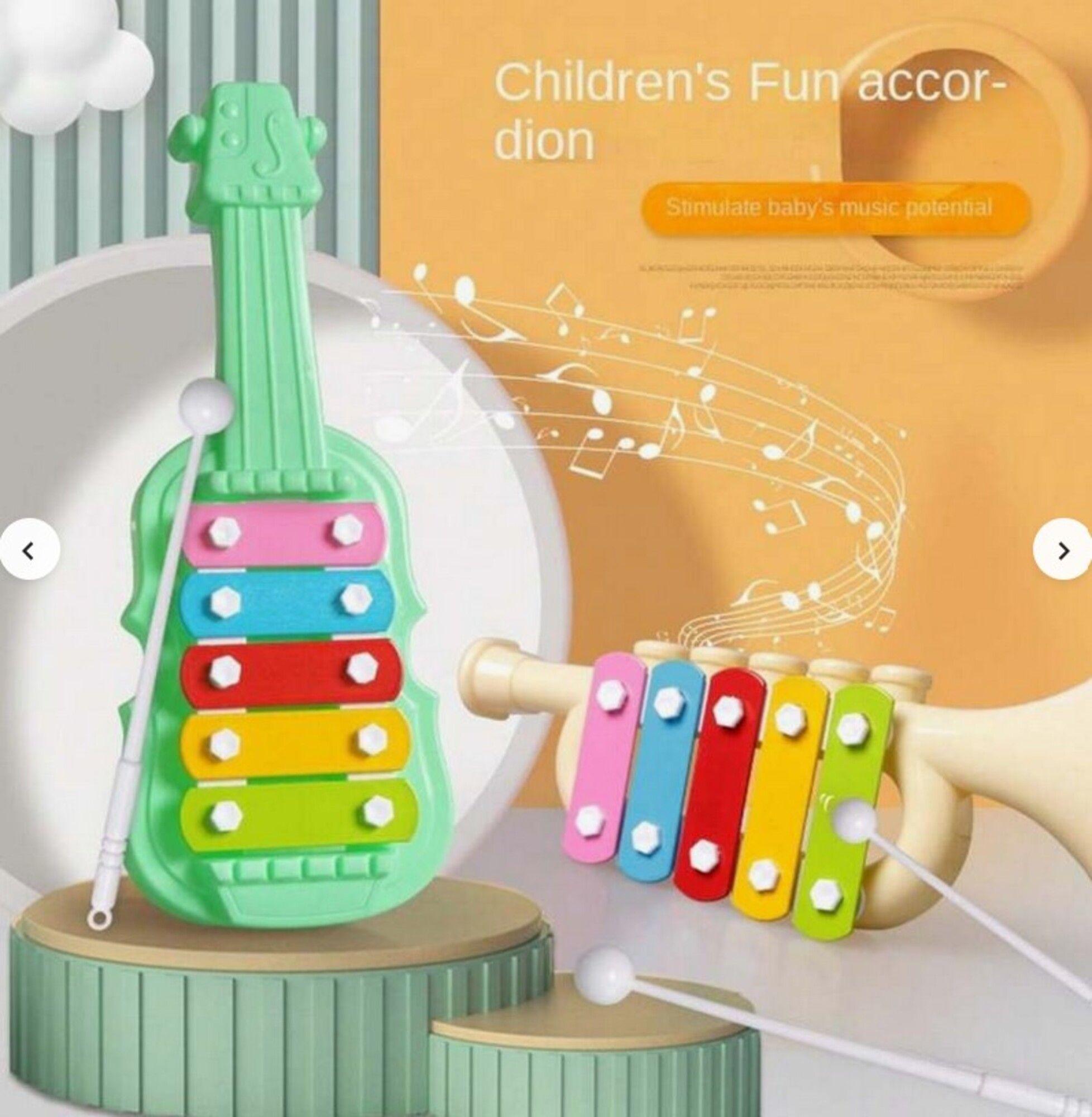 Set Xilofono Guitarra Y Trompeta Juguete Niños Colores-4