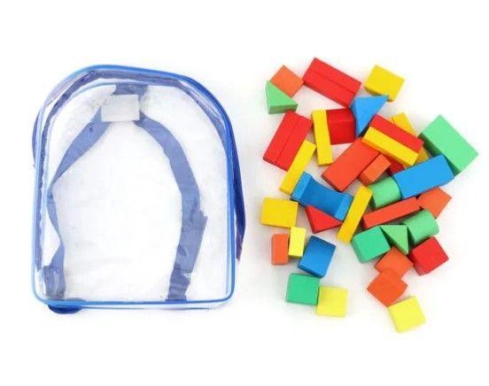 Mochila Bloques De Madera Juguete Montessori Didáctico Niños-4