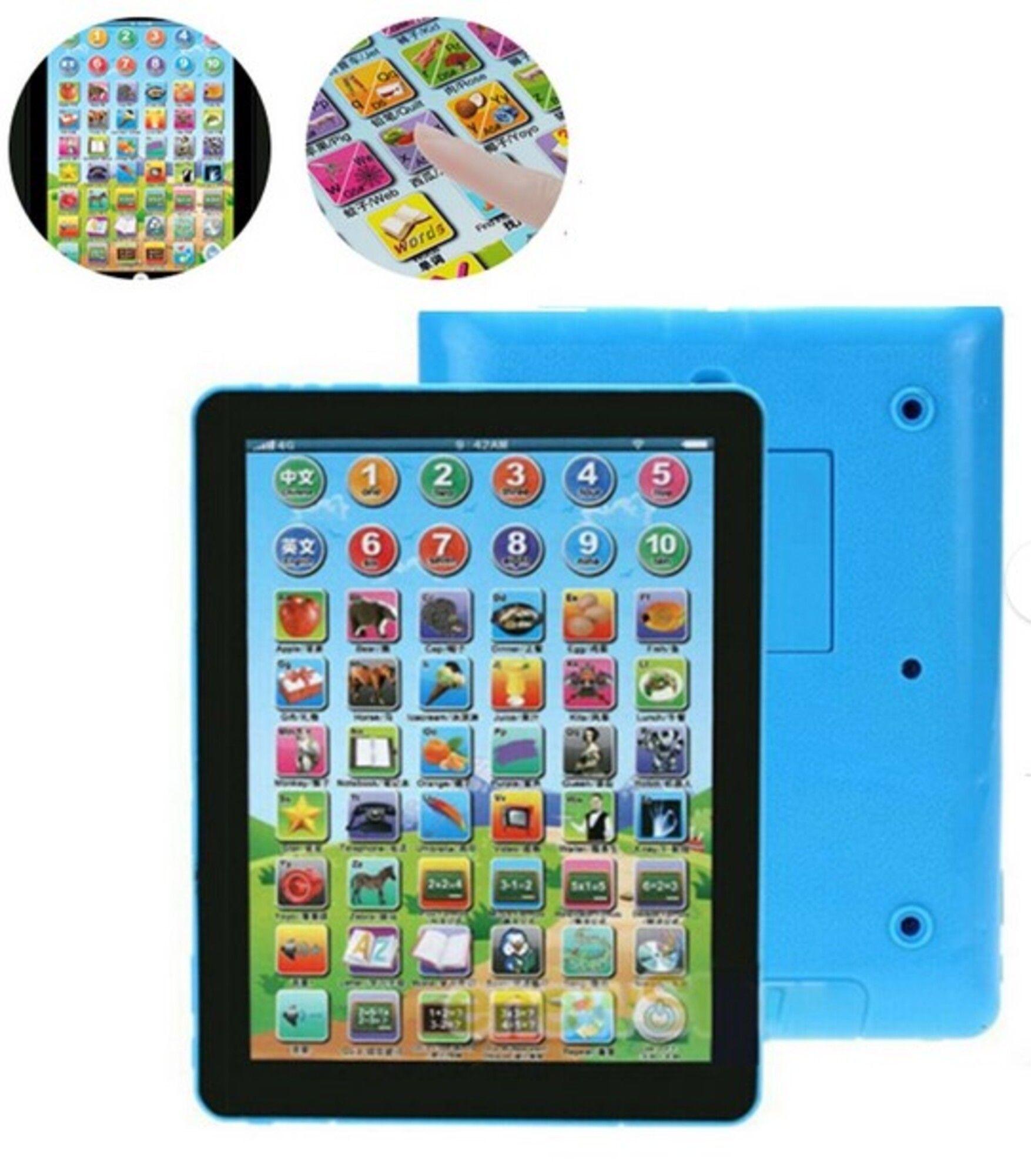 Tablet Didáctica Niños Español Ingles sonidos Celeste-3