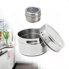 Set 6 Condimenteros Especiero Con Iman De Acero Inoxidable  Magnetico-3