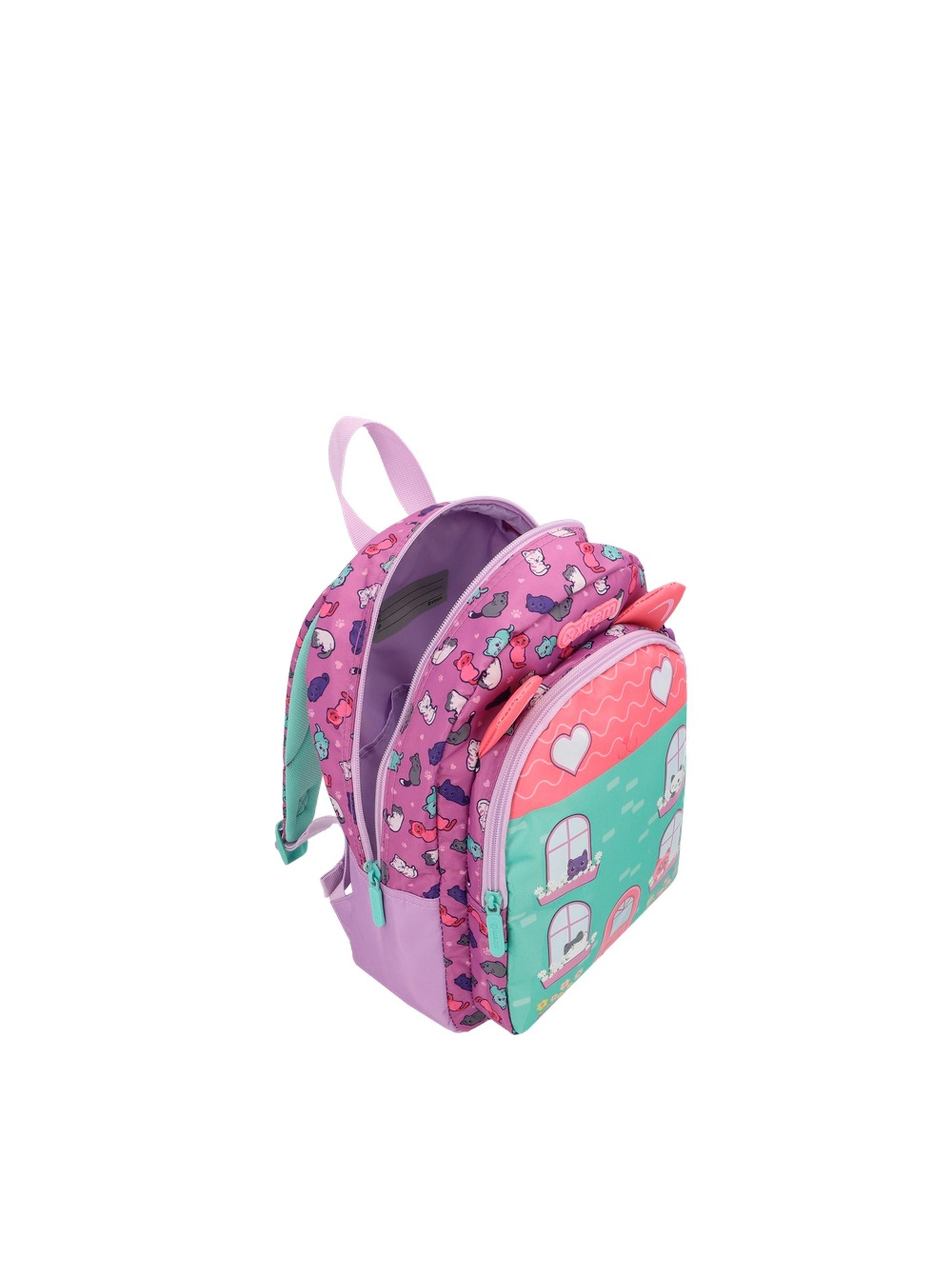 Mochila Xtrem Kinder 6XT Gatos Morado-3