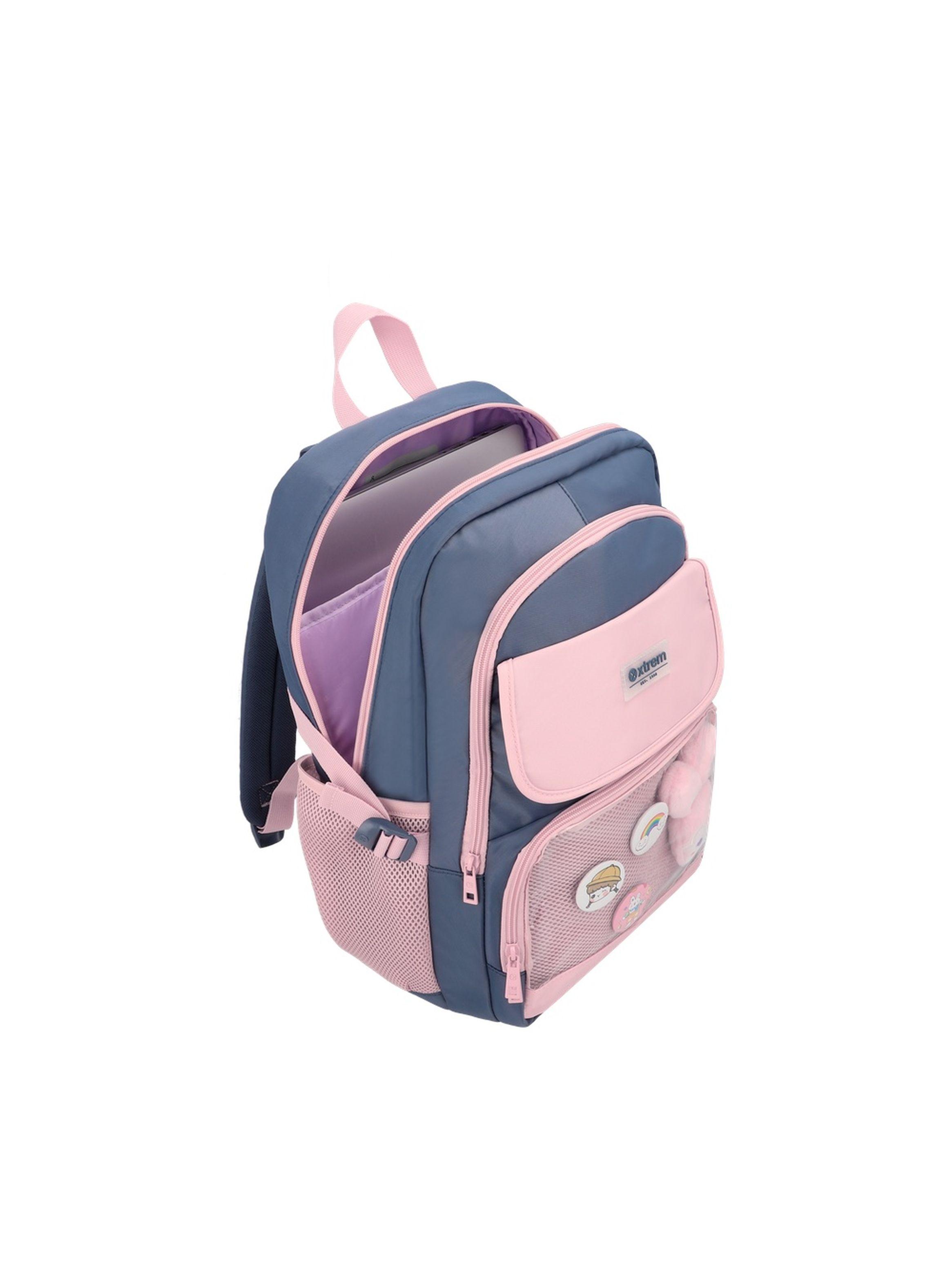 Mochila Notebook Xtrem Yuki 6XT Azul/Rosado 15"-3