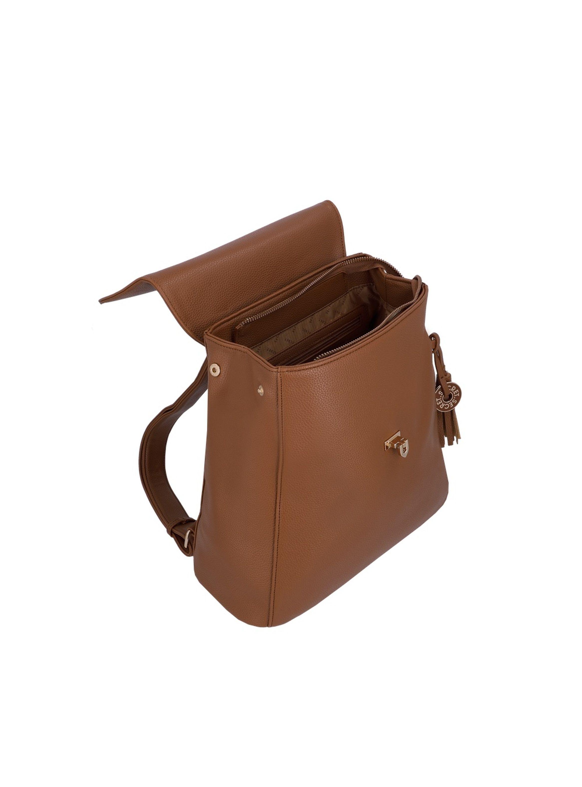 Mochila Secret Cork ST6 M Café-3