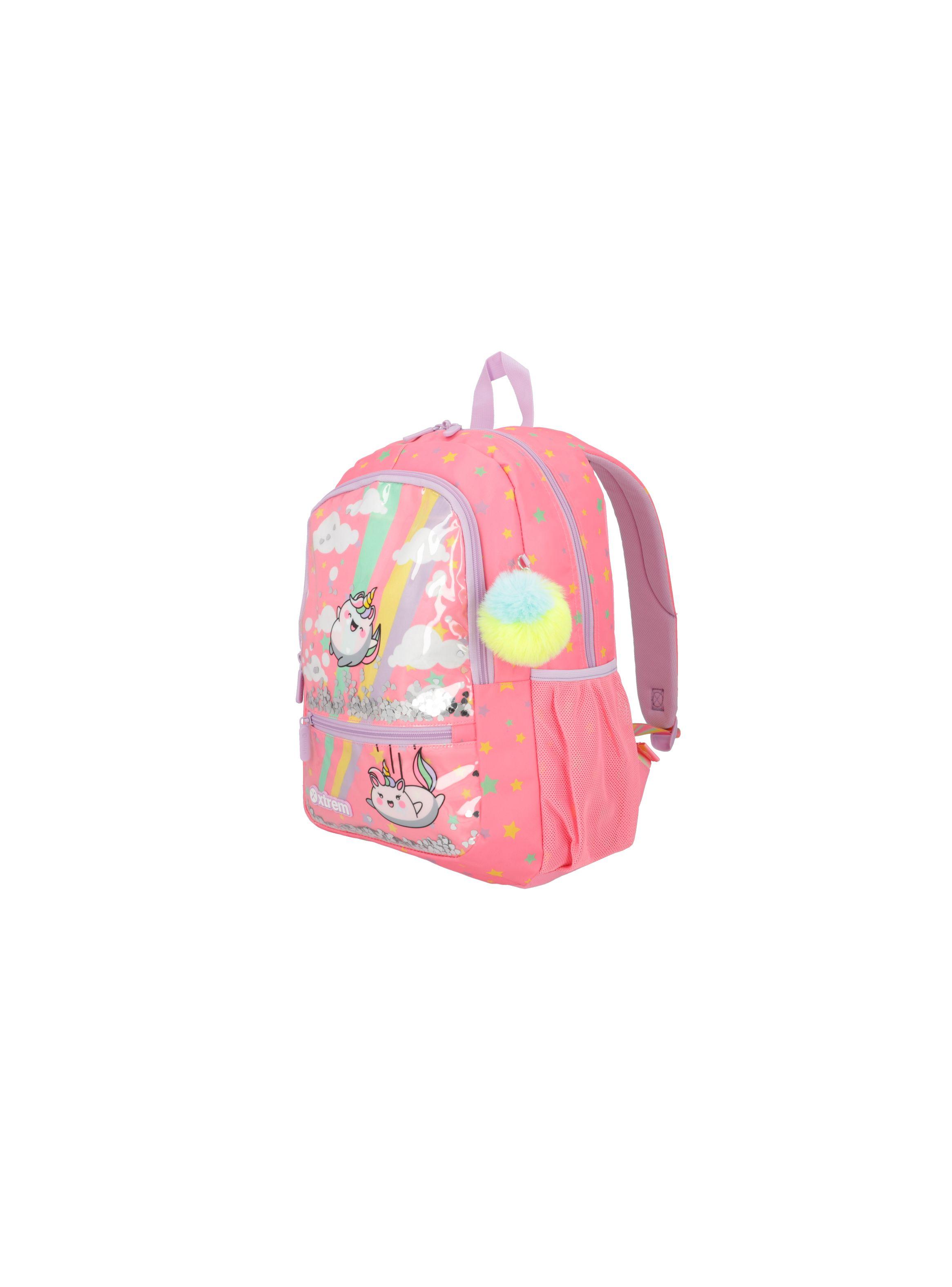 Mochila Xtrem Logan 4XT Unicornios Rosado-1