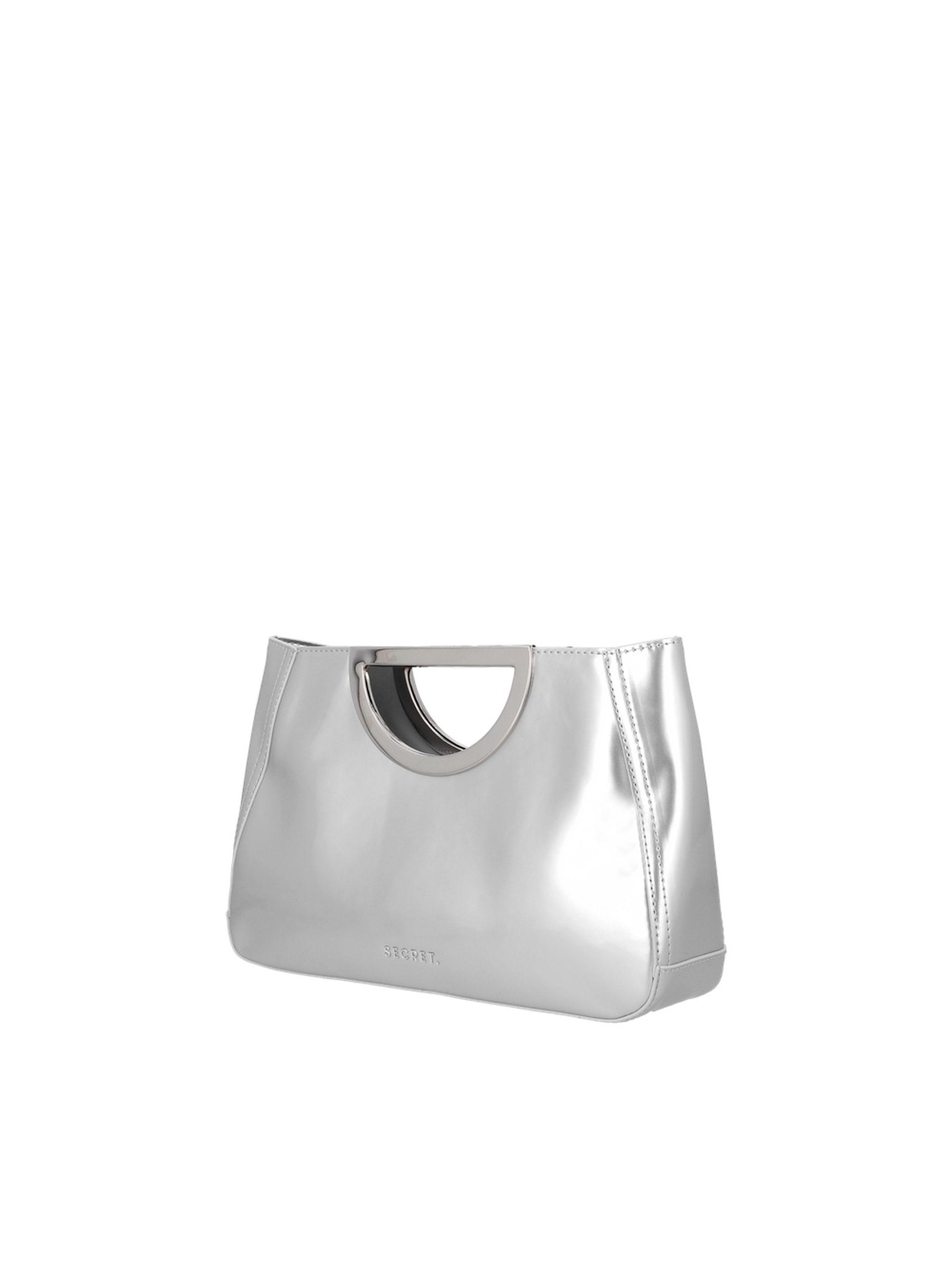 Cartera de Fiesta Secret Fete SC7 Mediana Plateada-1