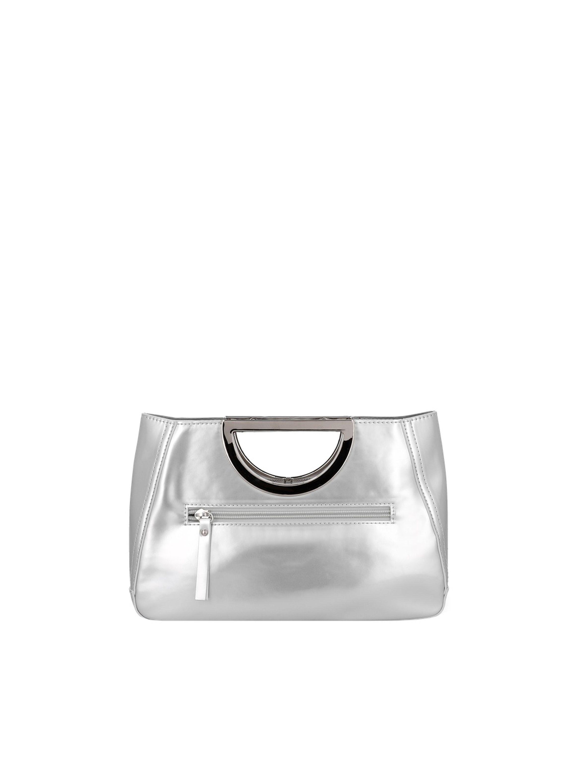 Cartera de Fiesta Secret Fete SC7 Mediana Plateada-2