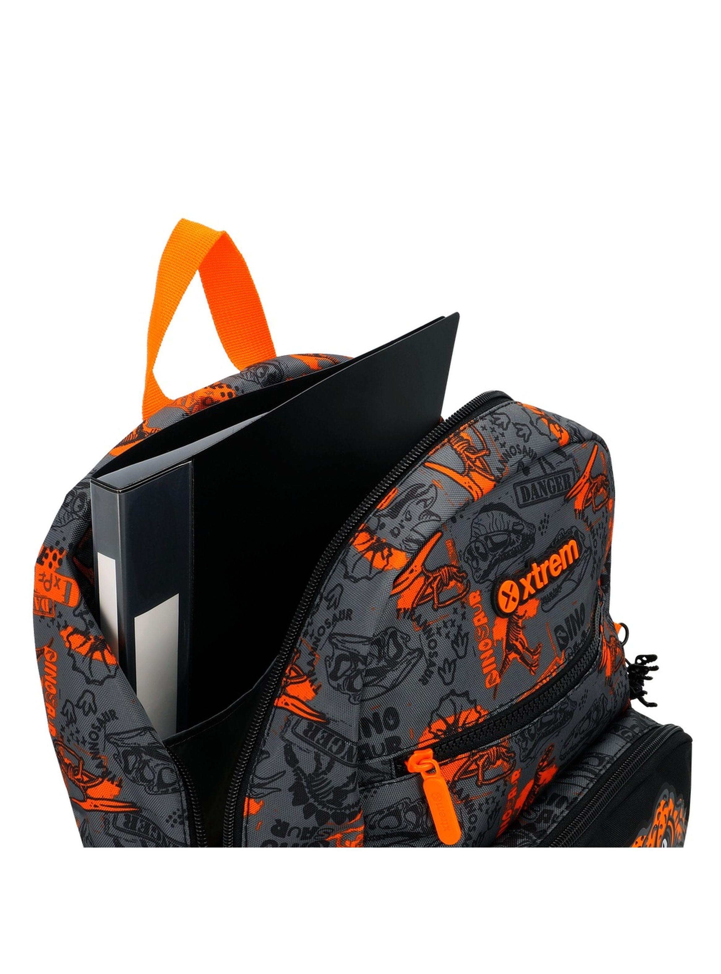 Mochila Xtrem Bolt 6XT Dino Naranjo-6